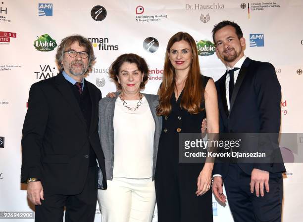 Producers Alexander Bohr , Janine Jackowski and Jonas Dornbacha of Oscar nominees for Best Foreign Language Film " A Fantastic Woman" attend a...