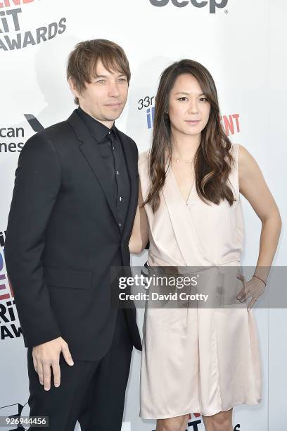 Sean Baker and Samantha Kwan attend the 2018 Film Independent Spirit Awards - Arrivals on March 3, 2018 in Santa Monica, California.