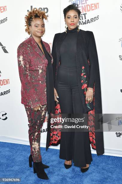 Dee Rees and Sarah Broom attend the 2018 Film Independent Spirit Awards - Arrivals on March 3, 2018 in Santa Monica, California.