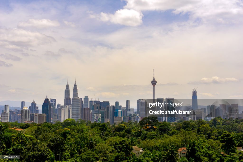 View of cloudy day at downtown Kuala Lumpur, Malaysia