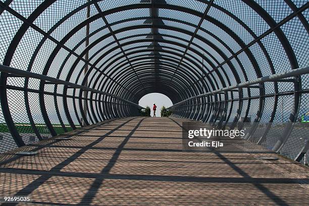 pedestrian bridge - pedestrian overpass stock pictures, royalty-free photos & images