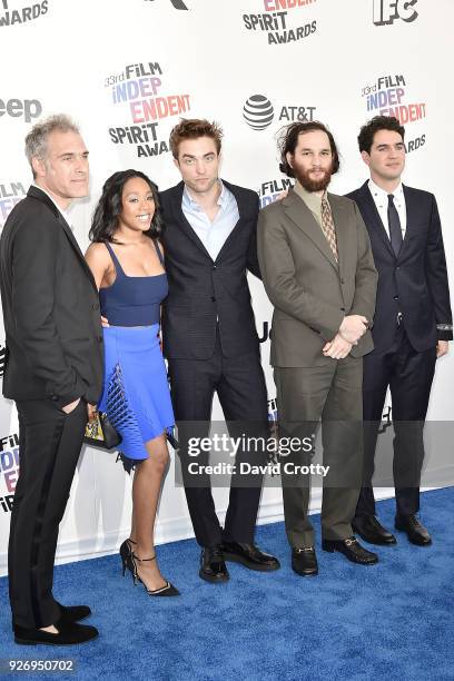 Ronald Bronstein, Taliah Webster, Josh Safdie, Robert Pattinson and Benny Safdie attend the 2018 Film Independent Spirit Awards - Arrivals on March...