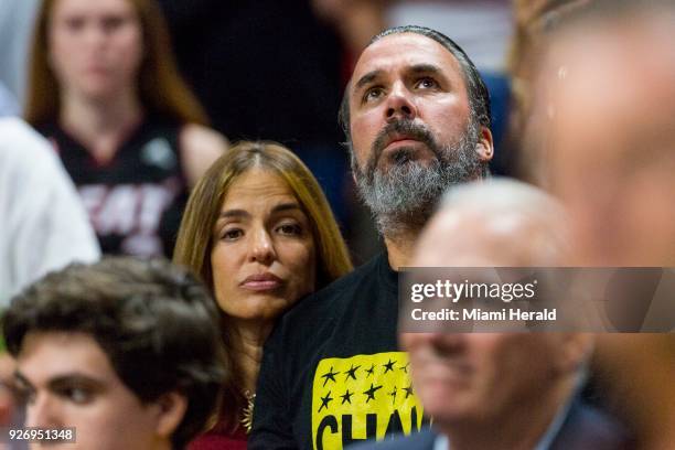 Patricia Oliver and her husband, Manuel, parents of Joaquin Oliver, a 17-year-old killed in the Marjory Stoneman Douglas High School shooting, attend...