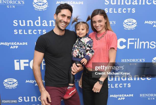Nev Schulman, Cleo James Shulman and Laura Perlongo attend the IFC Films Independent Spirit Awards After Party presented by MovieGrade App, Hendricks...