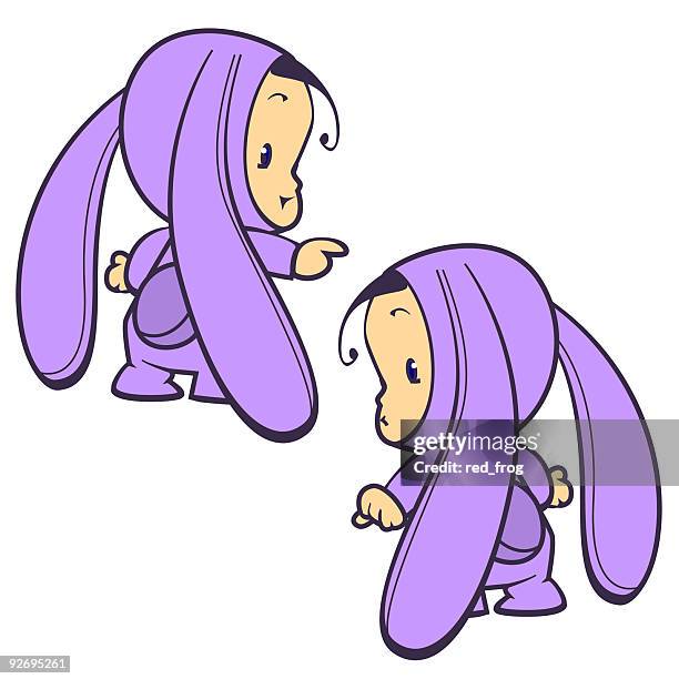 baby bunny - easter bunny costume stock illustrations