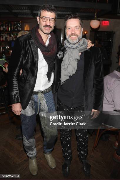 Jorn Weisbrodt and performer Rufus Wainwright attend BOVET 1822 & Artists for Peace and Justice Present Songs From The Cinema Benefit on March 3,...