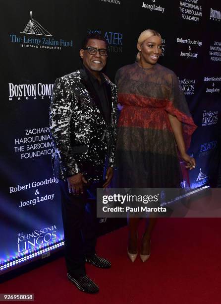 Gregg Leakes and NeNe Leakes pose on the red carpet at the Lenny Zakim Fund's 9th Annual Casino Night to raise money to support more than 60 grass...