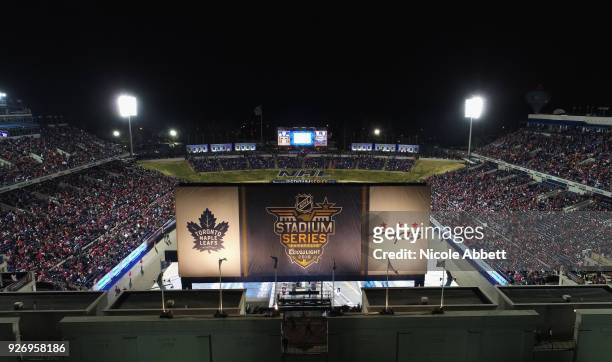 An overhead view of Navy-Marine Corps Memorial Stadium is seen during the 2018 Coors Light NHL Stadium Series game between the Toronto Maple Leafs...