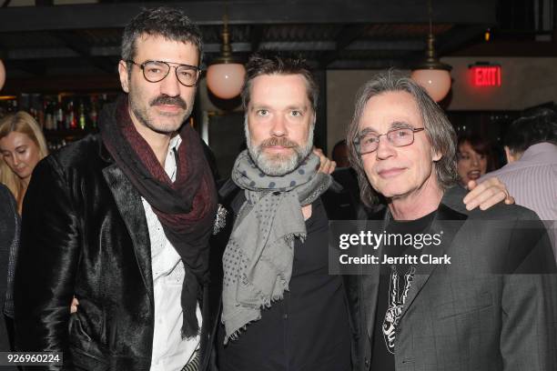 Jorn Weisbrodt and performers Rufus Wainwright and Jackson Browne attend BOVET 1822 & Artists for Peace and Justice Present Songs From The Cinema...