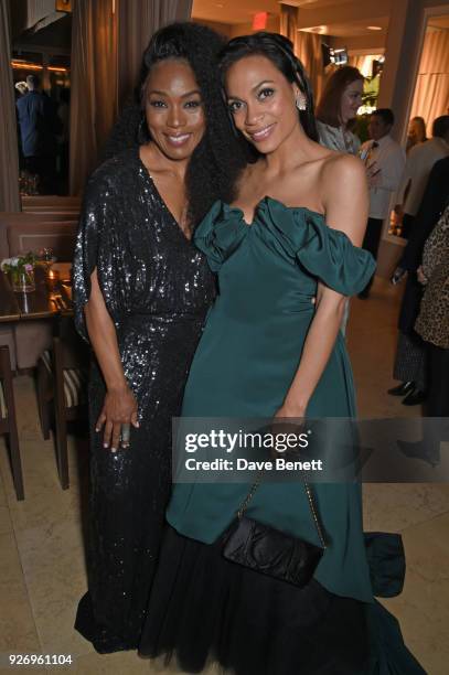 Angela Bassett and Rosario Dawson attend the first annual gala hosted by MAISON-DE-MODE.COM and Perrier Jouet to celebrate Sustainable Style by...