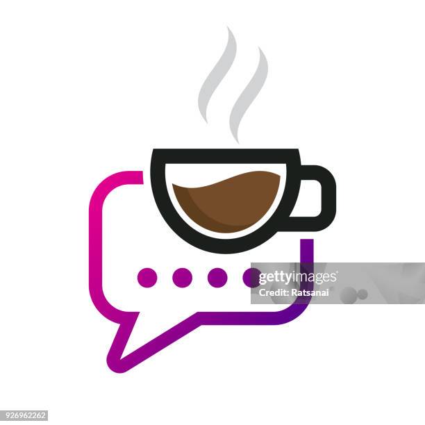 coffee talk ",café hablar" - cafe stock-grafiken, -clipart, -cartoons und -symbole