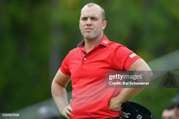 Daniel Nisbet of Australia looks on during day four of the ISPS Handa New Zealand Golf Open at Millbrook Golf Resort on March 4, 2018 in Queenstown,...