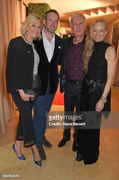 Nadja Swarovski, Rupert Adams, James Cameron and Suzy Amis Cameron attend the first annual gala hosted by MAISON-DE-MODE.COM and Perrier Jouet to...