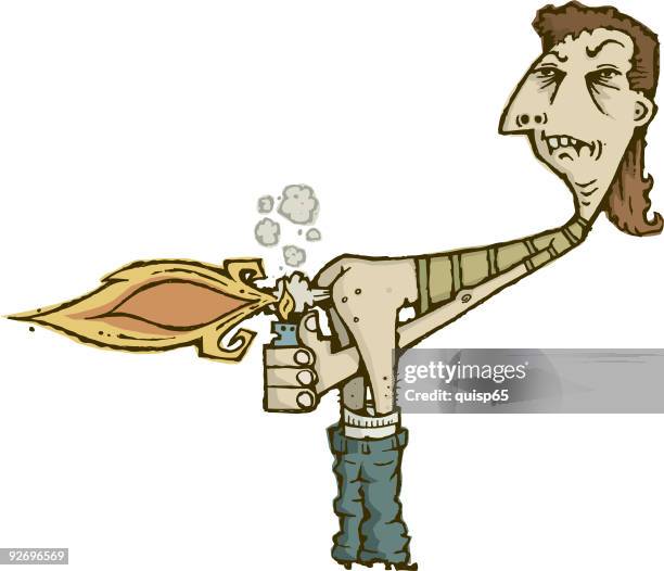 hillbilly rocket scientist - mullet stock illustrations
