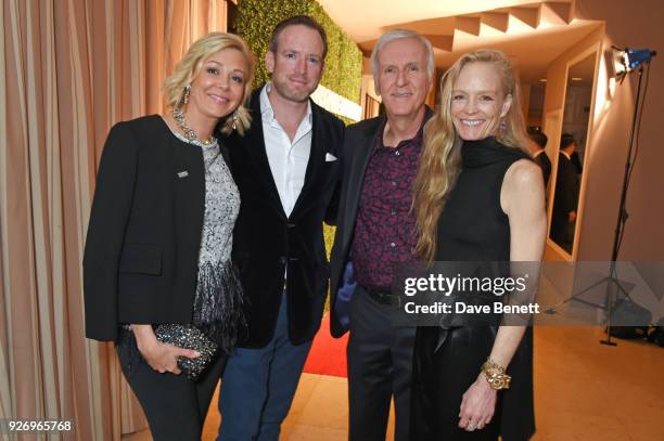 Nadja Swarovski, Rupert Adams, James Cameron and Suzy Amis Cameron attend the first annual gala hosted by MAISON-DE-MODE.COM and Perrier Jouet to...