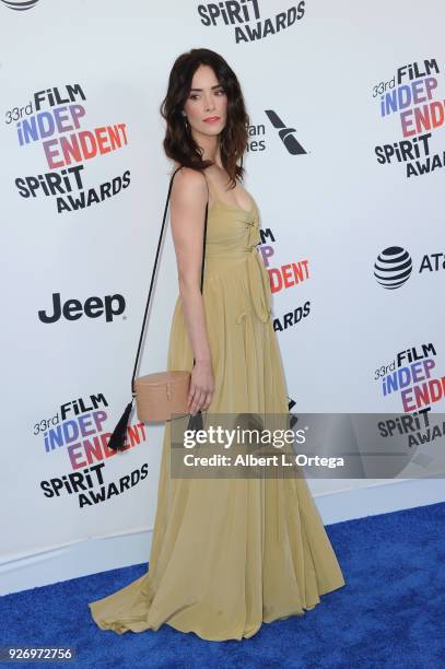 Actress Abigail Spencer arrives for the 2018 Film Independent Spirit Awards on March 3, 2018 in Santa Monica, California.