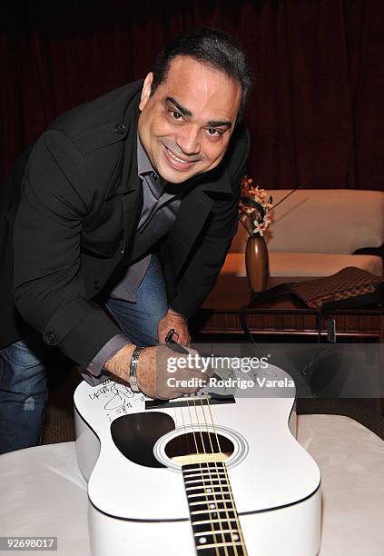 Musician Gilberto Santa Rosa attends the 10th Annual Latin GRAMMY Awards Univision Radio Remotes Day 2 held at the Mandalay Bay Events Center on...