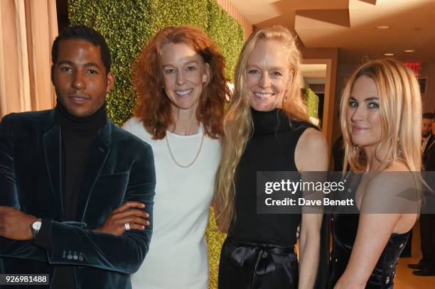 Hassan Pierre, Rebecca Amis, Suzy Amis Cameron and Amanda Hearst attend the first annual gala hosted by MAISON-DE-MODE.COM and Perrier Jouet to...