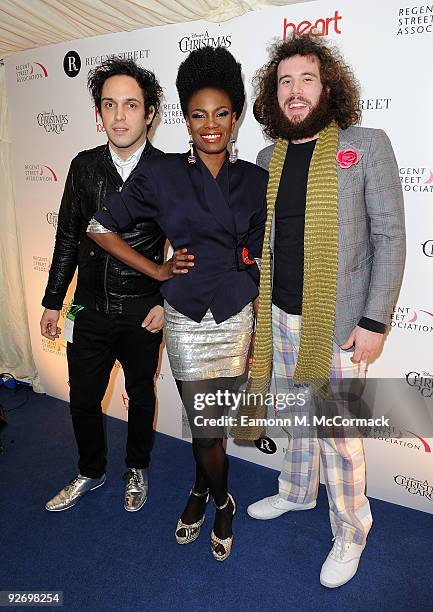 The Noisettes attend Regent Street Switches On Christmas Lights on November 3, 2009 in London, England.