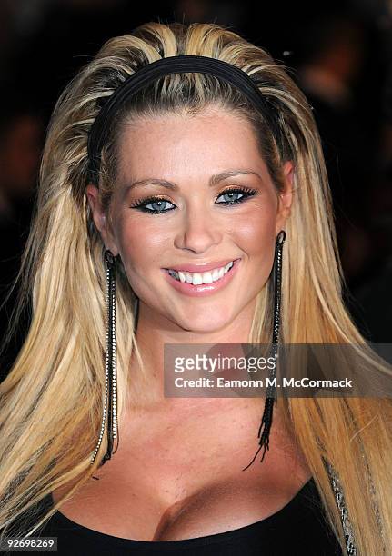 Nicola McLean arrives for the World film Premiere of Disneys 'A Christmas Carol' at the Odeon Leicester Square on November 3, 2009 in London, England.