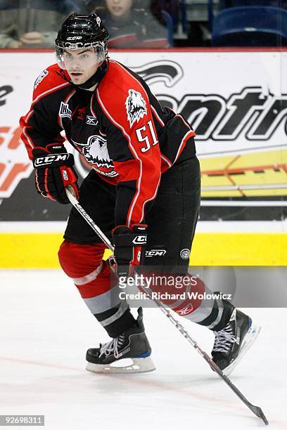 Philippe Cornet of the Rouyn-Noranda Huskies skates during the game against the Shawinigan Cataractes at the Bionest Centre on October 29, 2009 in...