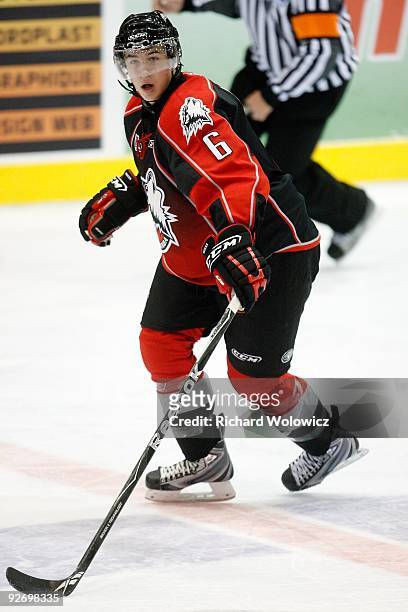 Jerome Gauthier-Leduc of the Rouyn-Noranda Huskies skates during the game against the Shawinigan Cataractes at the Bionest Centre on October 29, 2009...