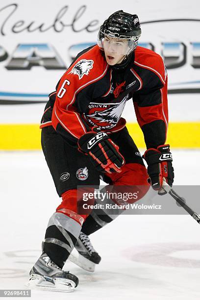 Jerome Gauthier-Leduc of the Rouyn-Noranda Huskies skates during the game against the Shawinigan Cataractes at the Bionest Centre on October 29, 2009...