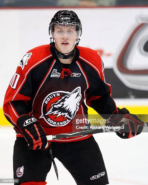 Nicolas Deslauriers of the Rouyn-Noranda Huskies skates during the game against the Shawinigan Cataractes at the Bionest Centre on October 29, 2009...