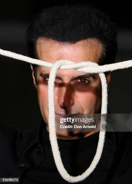 Magician David Copperfield poses during the launch his first Australian tour in 10 years, "David Copperfield - An Intimate Evening of Grand...