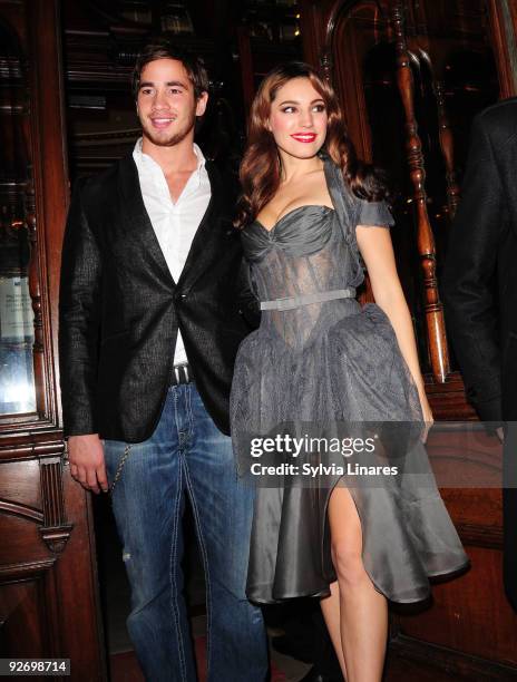 Danny Cipriani and Kelly Brook attend Calendar Girls Cast Change held at Noel Coward Theatre on November 3, 2009 in London, England.