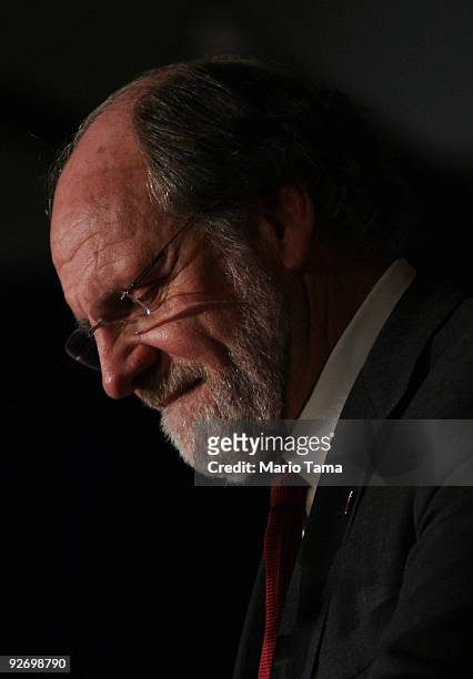 New Jersey Gov. Jon Corzine delivers his concession speech at an election night rally November 3, 2009 in East Brunswick, New Jersey. Corzine was...