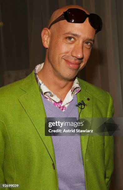 Celebrity stylist Robert Verdi poses during the Sculptz A Girl For All Seasons collection launch at The Glasshouses on November 3, 2009 in New York...