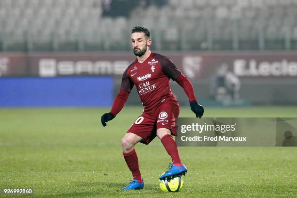 Julian Palmieri of Metz during the Ligue 1 match between Metz and Toulouse at on March 3, 2018 in Metz, .