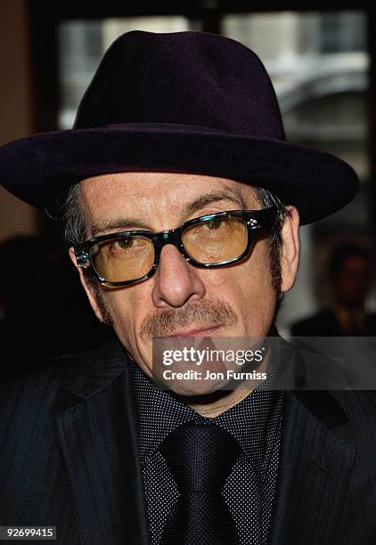 Elvis Costello arrives for the GQ Men of the Year awards at The Royal Opera House on September 8, 2009 in London, England.