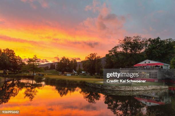 General view of the 18th green during day four of the ISPS Handa New Zealand Golf Open at Millbrook Golf Resort on March 4, 2018 in Queenstown, New...