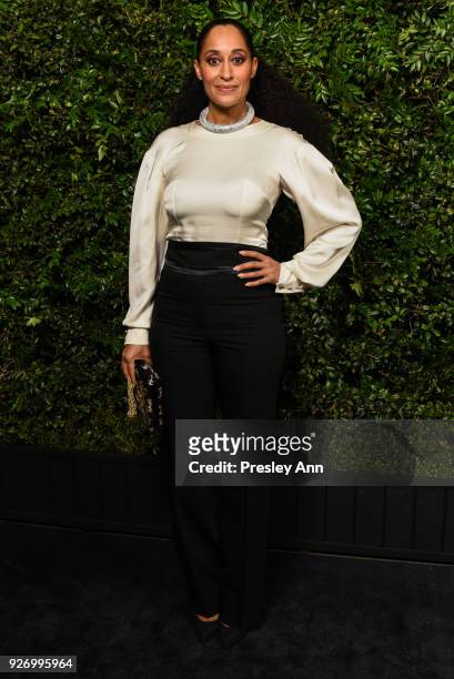 Tracee Ellis Ross attends Charles Finch And Chanel Pre-Oscar Awards Dinner At Madeo in Beverly Hills at Madeo Restaurant on March 3, 2018 in Los...