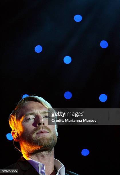 Ronan Keating sings during a special surprise performance at the Crown VRC Oaks Club Ladies Function at Crown Palladium on November 4, 2009 in...