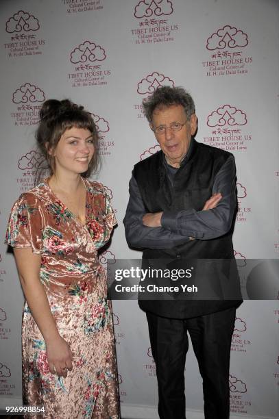 Angel Olsen and Philip Glass attend Tibet House 31st Annual Benefit Gala After Party at Gotham Hall on March 3, 2018 in New York City.