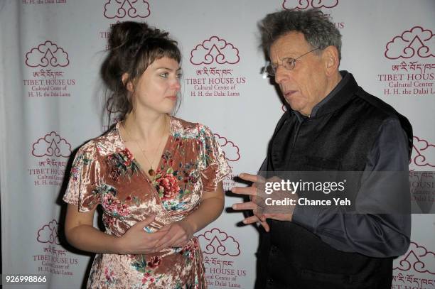 Angel Olsen and Philip Glass attend Tibet House 31st Annual Benefit Gala After Party at Gotham Hall on March 3, 2018 in New York City.