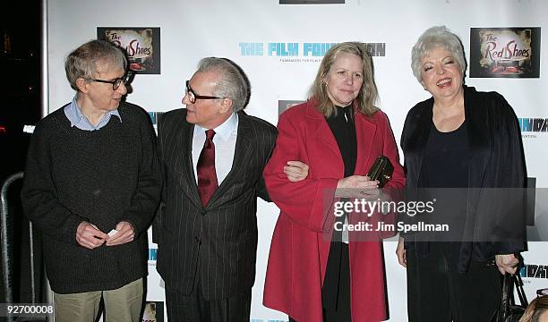 Directors Woody Allen and Martin Scorsese, Helen Morris and film editor Thelma Schoonmaker attend a screening of "The Red Shoes" at the Directors...