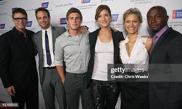 Actors Tim Daly, Paul Adelstein, Chris Lowell, Kate Walsh, KaDee Strickland and Taye Diggs attend the American Cancer Society's "Blow Out Cancer"...