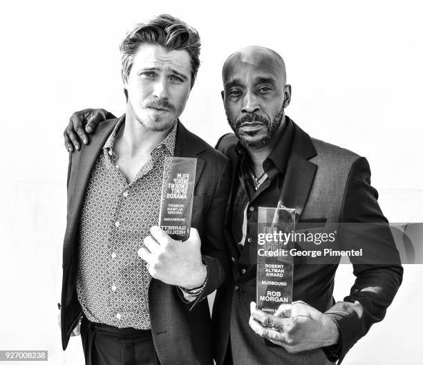 Actors Garrett Hedlund and Rob Morgan, winners of the Robert Altman Award for 'Mudbound attend the 2018 Film Independent Spirit Awards on March 3,...