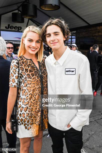 Actress Margot Robbie and actor Timothee Chalamet attend the 2018 Film Independent Spirit Awards on March 3, 2018 in Santa Monica, California.