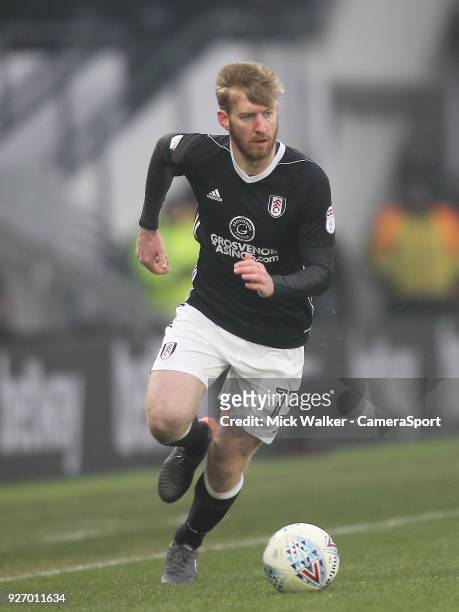 Fulham's Tim Ream during the Sky Bet Championship match between Derby County and Fulham at iPro Stadium on March 3, 2018 in Derby, England.