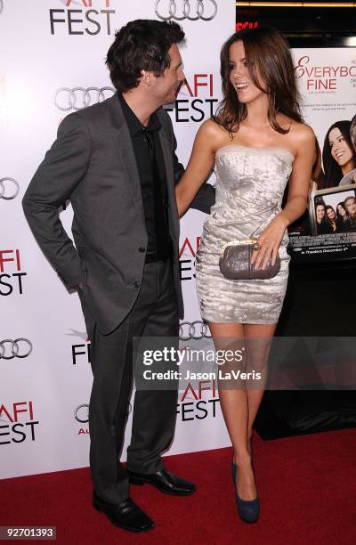 Actress Kate Beckinsale and Len Wiseman attend the 2009 AFI Fest screening of "Everybody's Fine" at Grauman's Chinese Theatre on November 3, 2009 in...