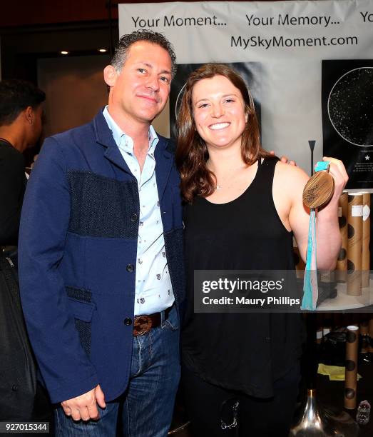 Gavin Leilly and Arielle Gold attend GBK Pre-Oscar Luxury Lounge on March 3, 2018 in Beverly Hills, California.