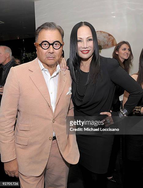 Restauranters Michael Chow and wife, Eva Chow attend the Mr Chow 30th Anniversary Celebration at the Mr Chow on November 3, 2009 in New York City.