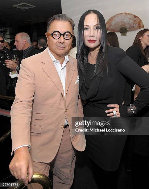 Restauranters Michael Chow and wife, Eva Chow and attend the Mr Chow 30th Anniversary Celebration at the Mr Chow on November 3, 2009 in New York City.