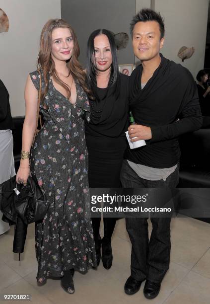 Actress Mischa Barton, Eva Chow, and JYP attend the Mr Chow 30th Anniversary Celebration at the Mr Chow on November 3, 2009 in New York City.