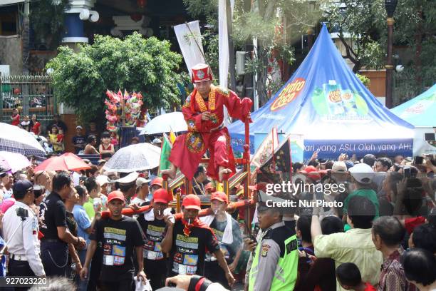 The action of Tatung in the celebration of Cap Go Meh in Jakarta, on Sunday, March 4, 2018. Cap Go Meh is a tradition that Chinese citizens around...